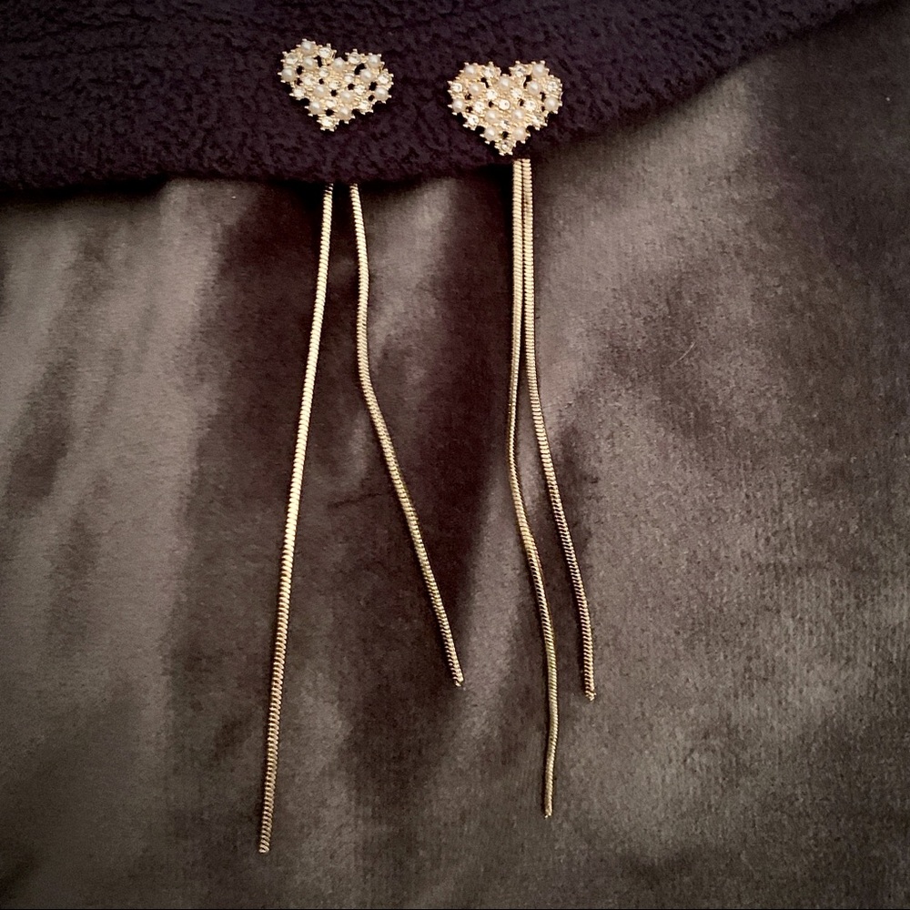 Gold heart earrings convertible back